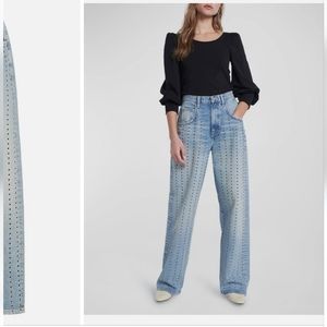 7 for all Mankind The Jennifer, Pinstripe Studs, baggy Legs 29 (6-8)